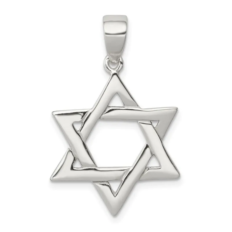 Curata 925 Sterling Silver 18" 34x21mm Large Judaica Star of David Pendant Necklace sold by Zulily
