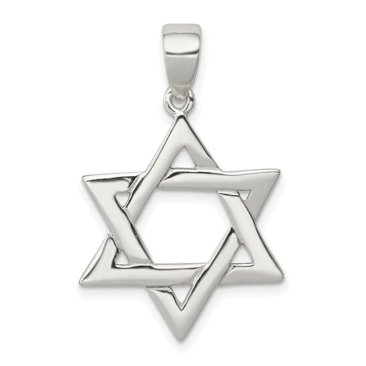 Curata 925 Sterling Silver 18" 34x21mm Large Judaica Star of David Pendant Necklace sold by Zulily