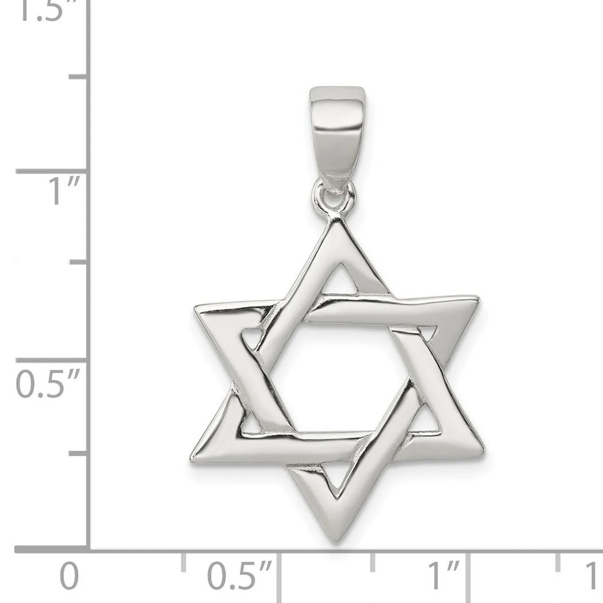 Curata 925 Sterling Silver 18" 34x21mm Large Judaica Star of David Pendant Necklace sold by Zulily product image thumbnail 2