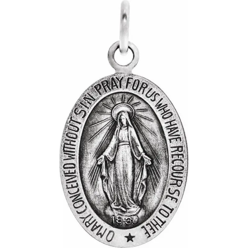 Curata 925 Sterling Silver 18" 28.5x17.5mm Large Miraculous Medal Pendant Necklace sold by Zulily