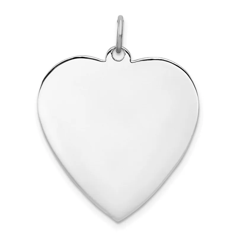 Curata 25mm 925 Sterling Silver18" 25mm Engravable Polished Heart Disc Charm Necklace sold by Zulily