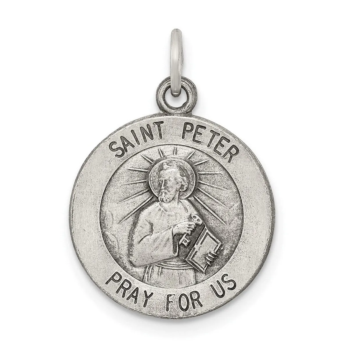 Curata 925 Sterling Silver 18" 20x15mm Saint Peter Medal Pendant Necklace sold by Zulily