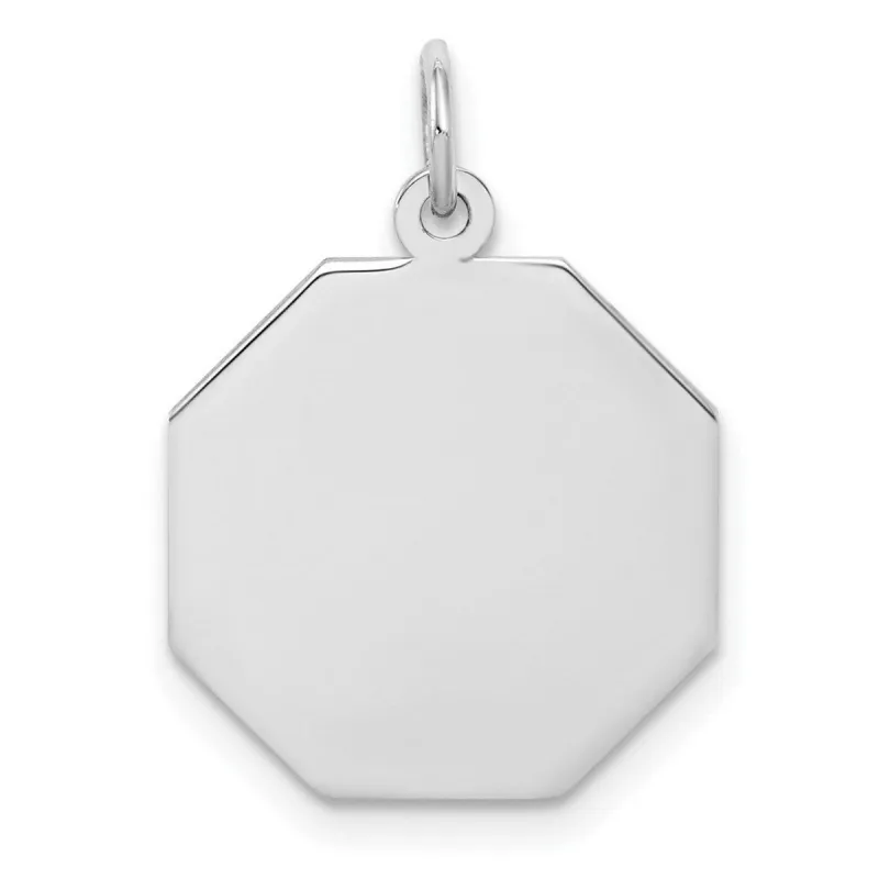 Curata 925 Sterling Silver 18" 23x16mm Polished Engravable Octagon Disc Charm Necklace sold by Zulily