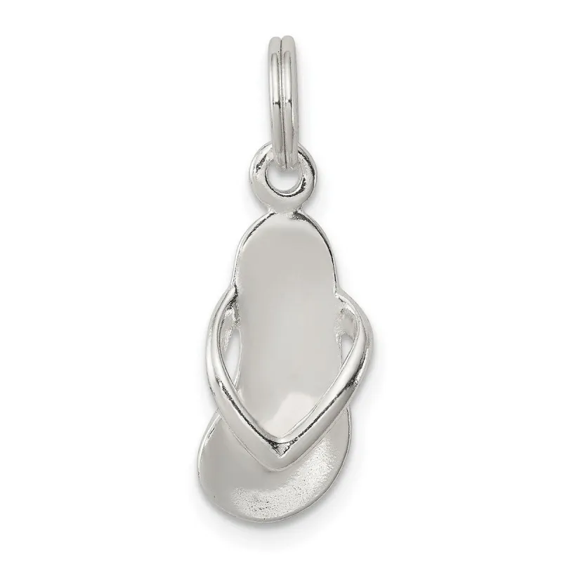 Curata 925 Sterling Silver 18" 19x8mm Polished Flip Flop Charm Pendant Necklace sold by Zulily