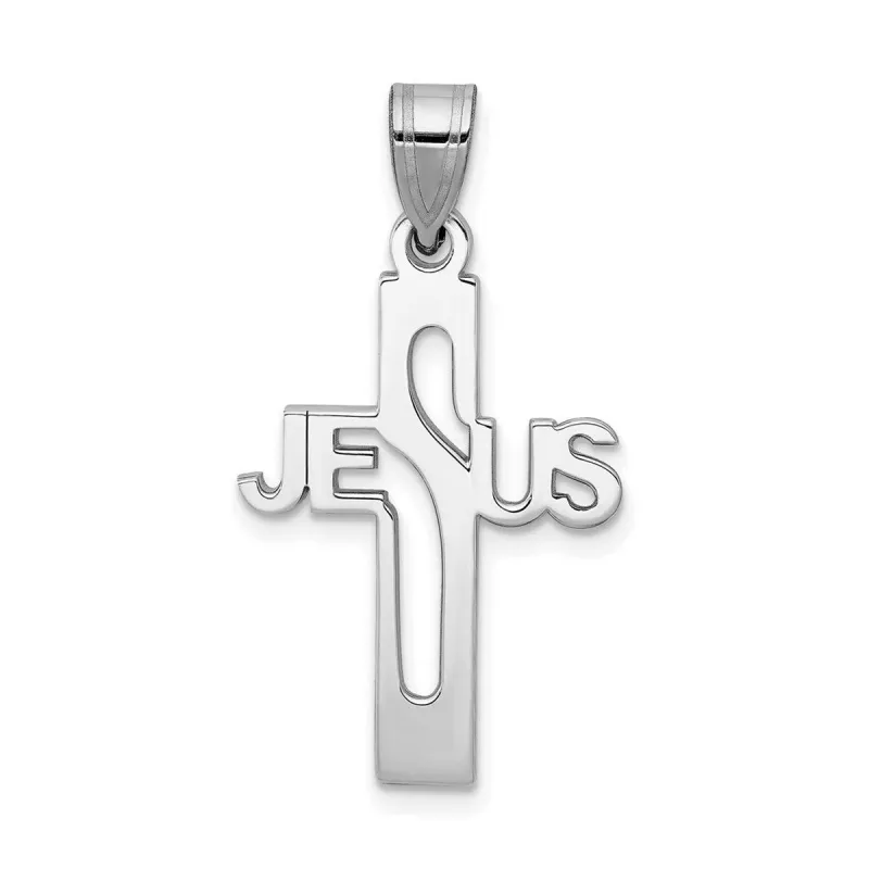 Curata 925 Sterling Silver Mens 16.75mmx30mm Polished Jesus Cross Small Pendant Necklace sold by Zulily