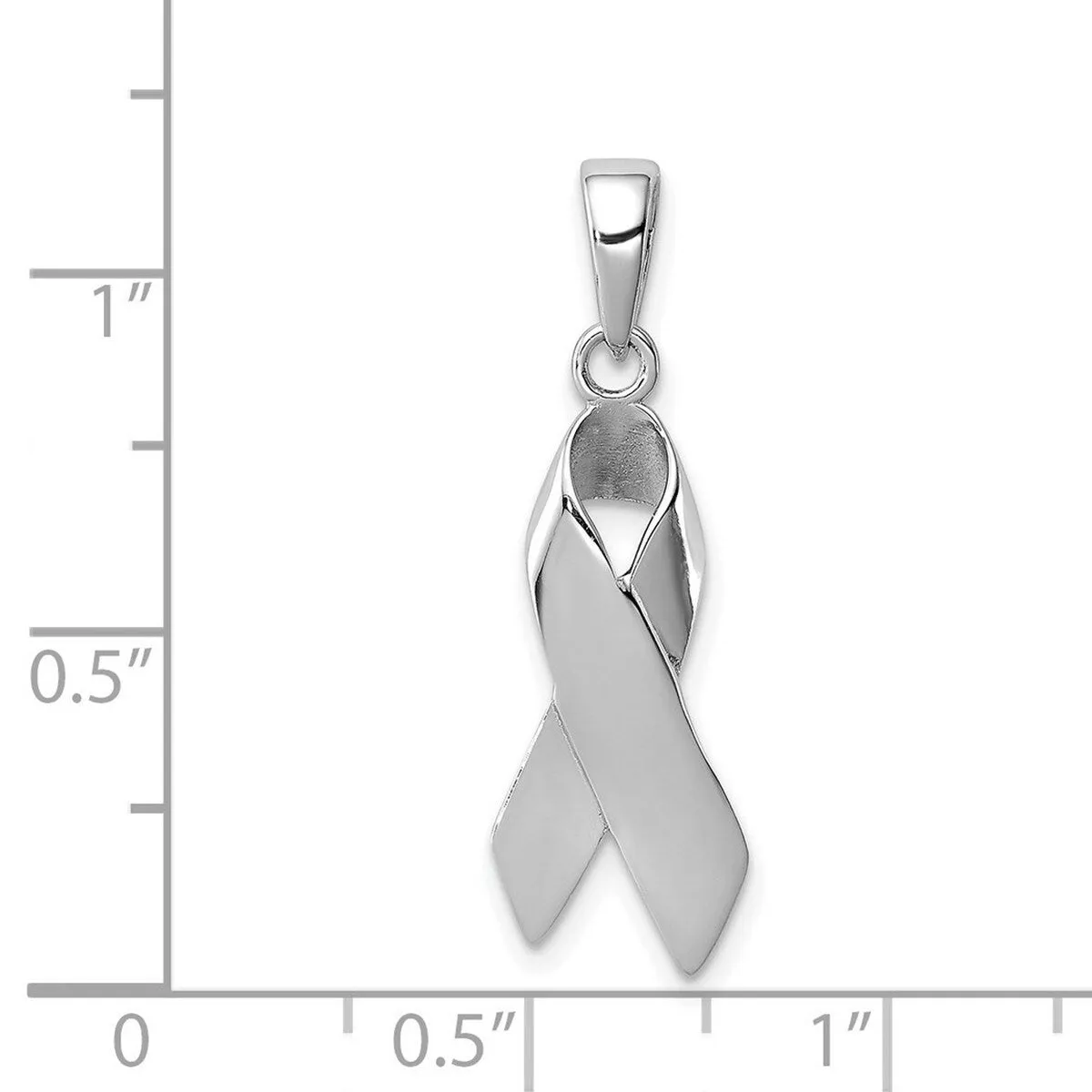 Curata 925 Sterling Silver 18" 24x9mm Cancer Awareness Ribbon Charm Pendant Necklace sold by Zulily product image thumbnail 2
