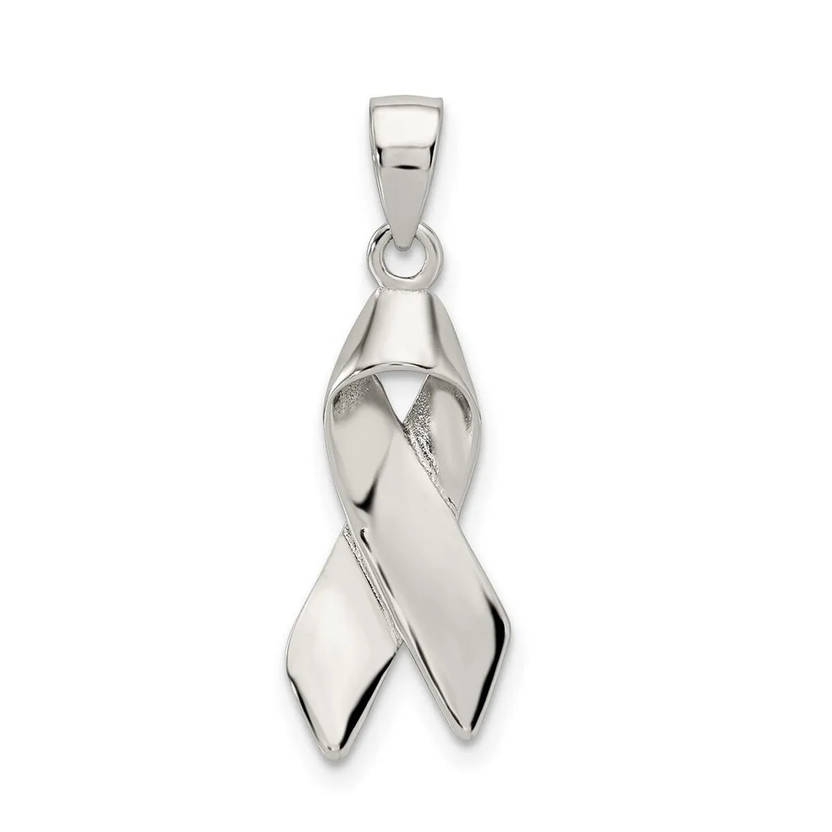 Curata 925 Sterling Silver 18" 24x9mm Cancer Awareness Ribbon Charm Pendant Necklace sold by Zulily product image thumbnail 4