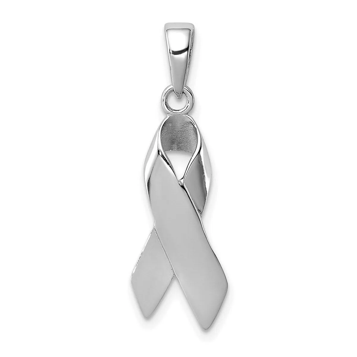 Curata 925 Sterling Silver 18" 24x9mm Cancer Awareness Ribbon Charm Pendant Necklace sold by Zulily