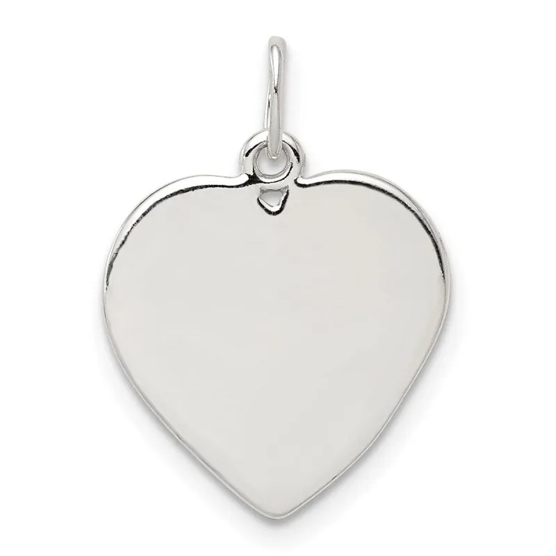 Curata 925 Sterling Silver 18" 20x15mm Engraveable Small Polished Heart Disc Charm Necklace sold by Zulily