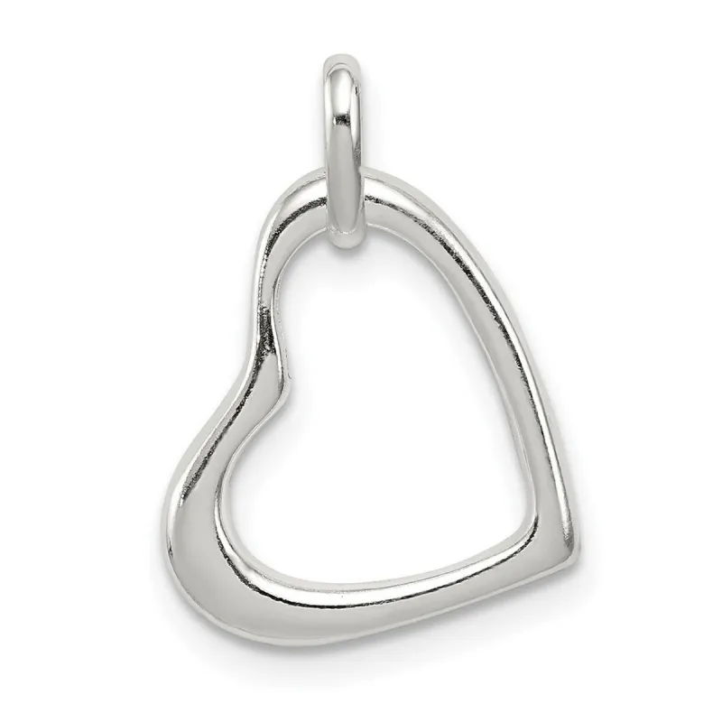 Curata 925 Sterling Silver 18" Polished 18x14mm Sideways Heart Pendant Necklace sold by Zulily