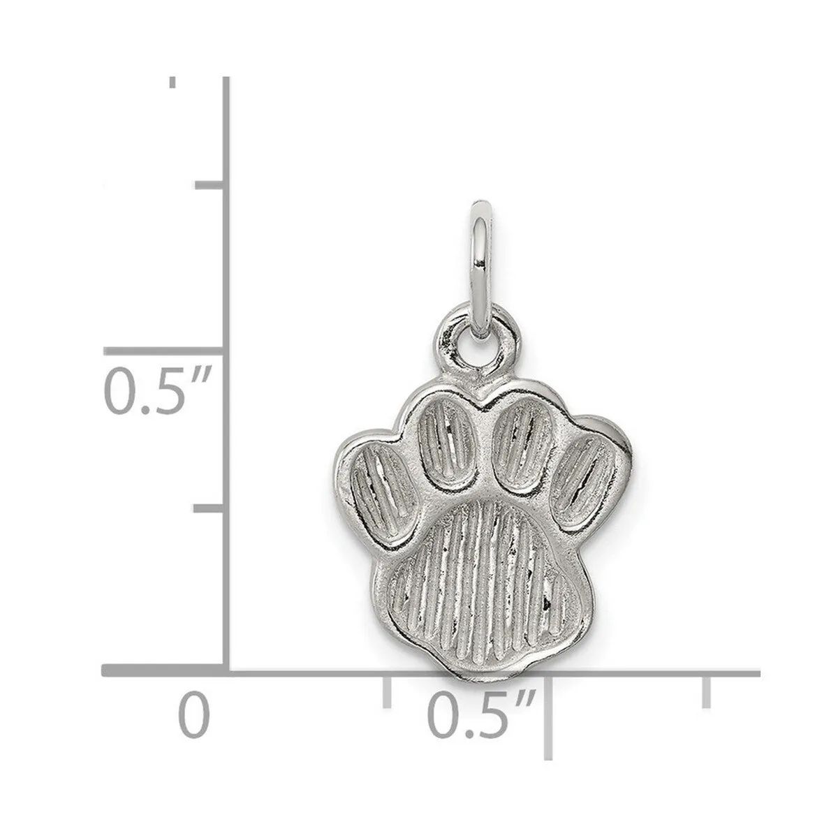 Curata 925 Sterling Silver 18" 12.3mmx14.5mm Textured Paw Print Charm Pendant Necklace sold by Zulily product image thumbnail 2