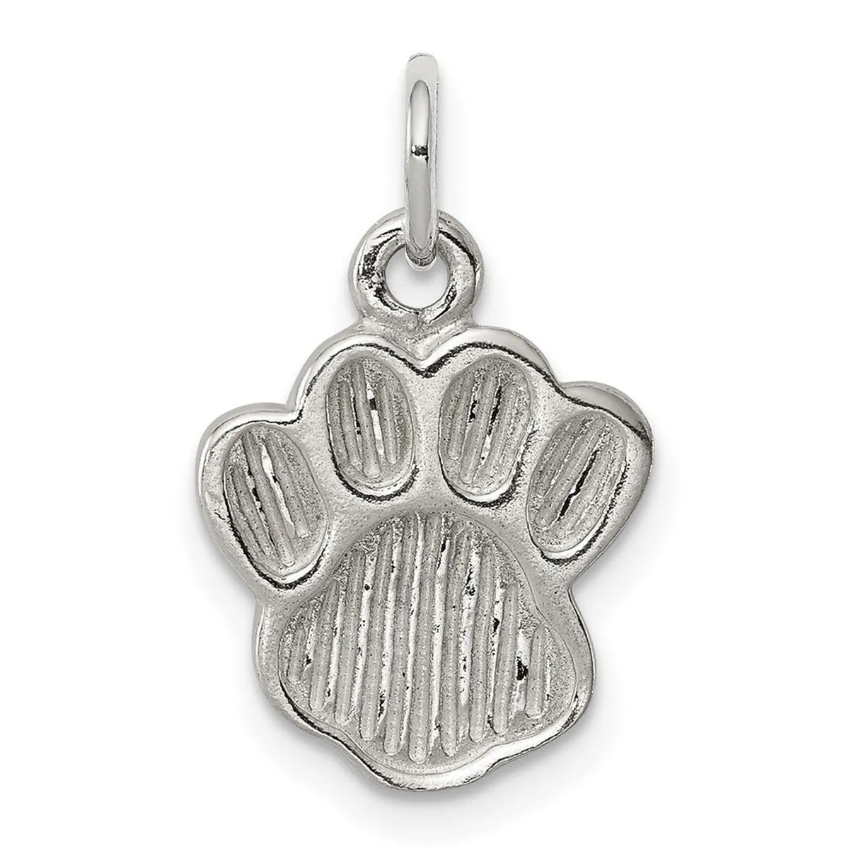 Curata 925 Sterling Silver 18" 12.3mmx14.5mm Textured Paw Print Charm Pendant Necklace sold by Zulily