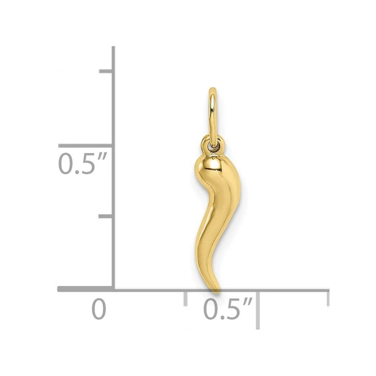 Curata 10k Yellow Gold 18" 5mmx15mm Small Italian Horn Pendant Necklace sold by Zulily product image thumbnail 2