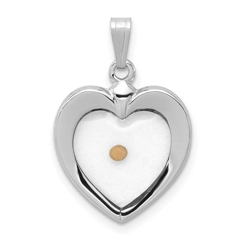 Curata 925 Sterling Silver 18" 18x15mm Heart With MuStard Seed Pendant Necklace sold by Zulily