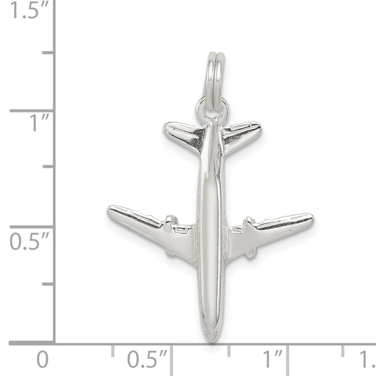 Curata 925 Sterling Silver 18" 25x22mm Airplane Charm Pendant Necklace sold by Zulily product image thumbnail 4