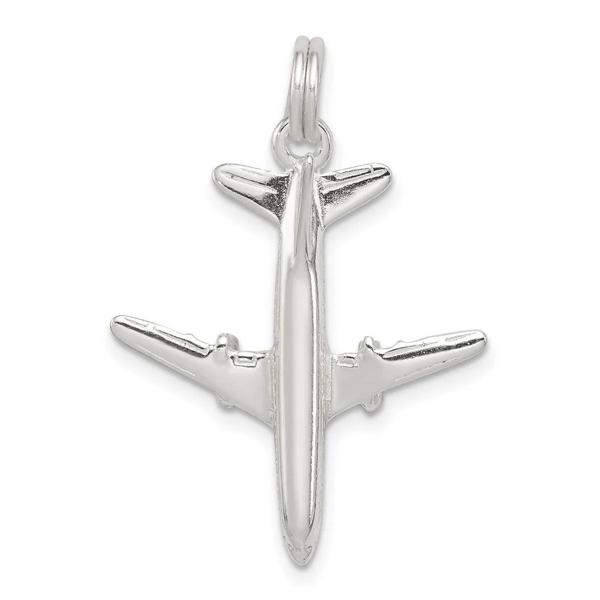 Curata 925 Sterling Silver 18" 25x22mm Airplane Charm Pendant Necklace sold by Zulily product image thumbnail 3