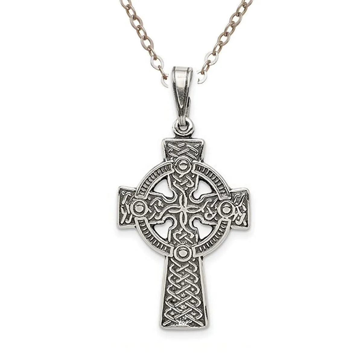 Curata 925 Sterling Silver 18" 36x19mm Mens Antiqued Celtic Cross Necklace sold by Zulily