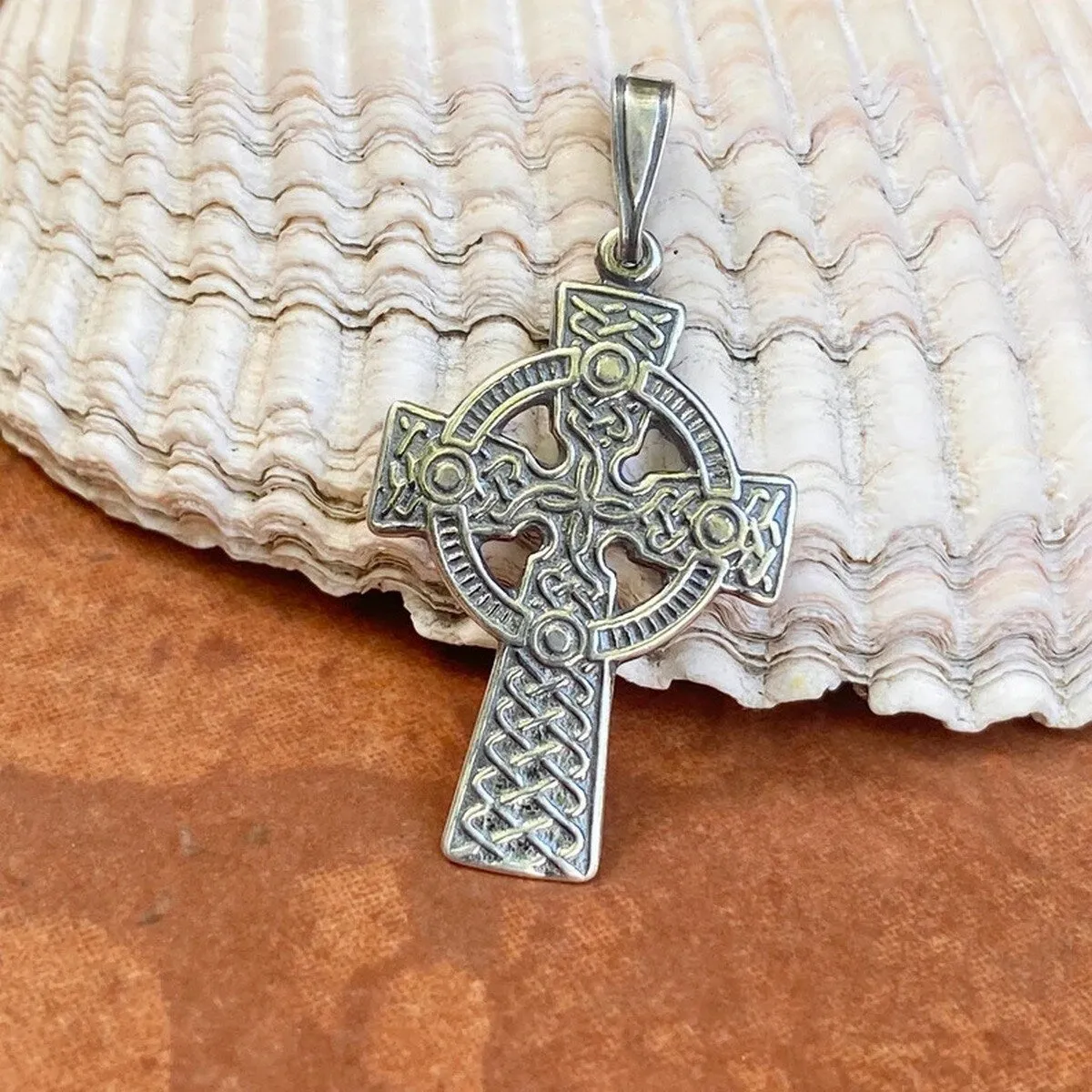 Curata 925 Sterling Silver 18" 36x19mm Mens Antiqued Celtic Cross Necklace sold by Zulily product image thumbnail 2