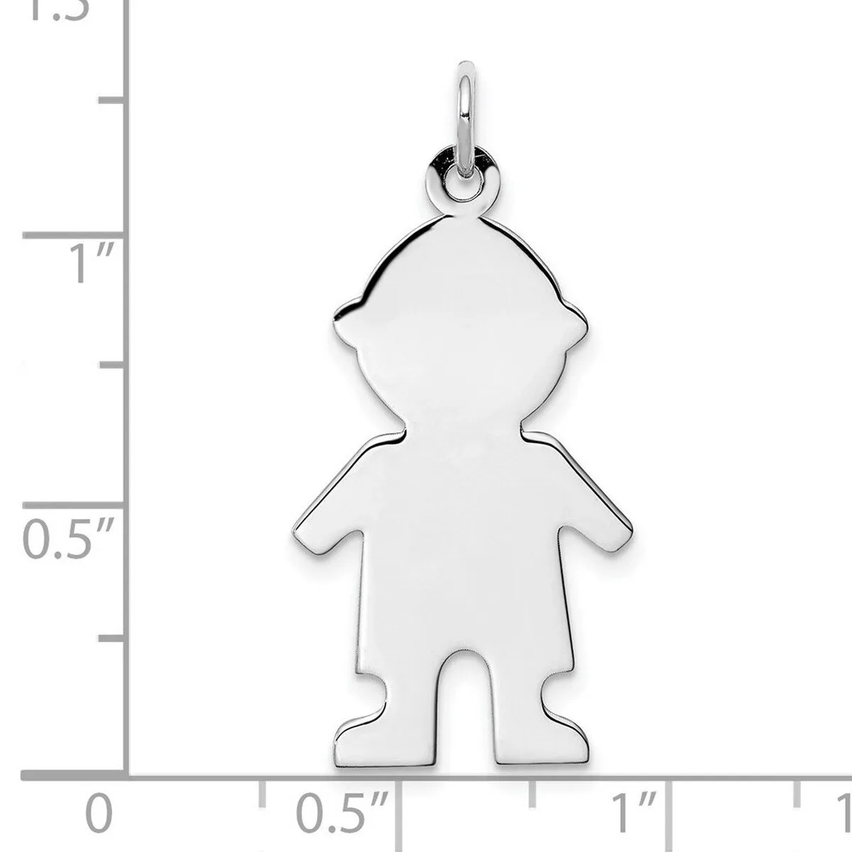 Curata 925 Sterling Silver 18" 30x16mm Boy Disc Charm Pendant Necklace sold by Zulily product image thumbnail 2