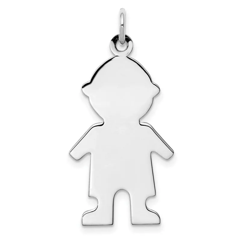 Curata 925 Sterling Silver 18" 30x16mm Boy Disc Charm Pendant Necklace sold by Zulily
