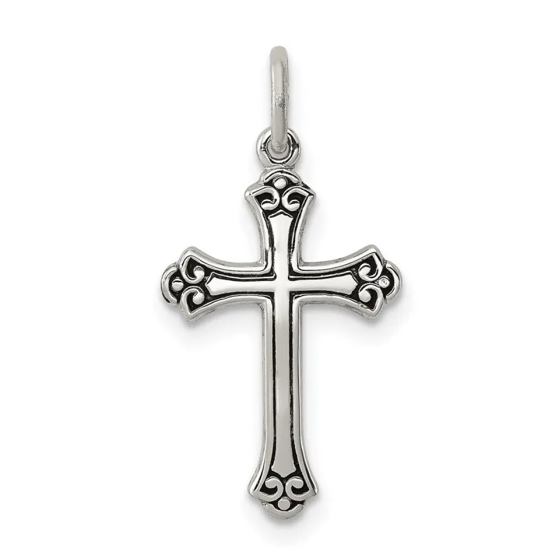 Curata 925 Sterling Silver 18" 20x12mm Antiqued Small Budded Cross Necklace sold by Zulily
