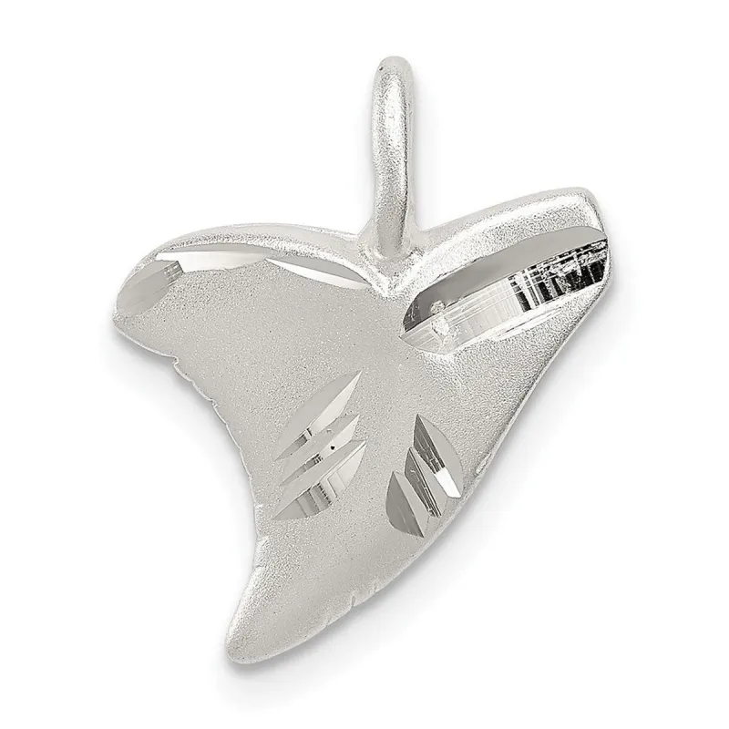 Curata 925 Sterling Silver 18" 19x14mm Satin Shark Tooth Pendant Necklace sold by Zulily
