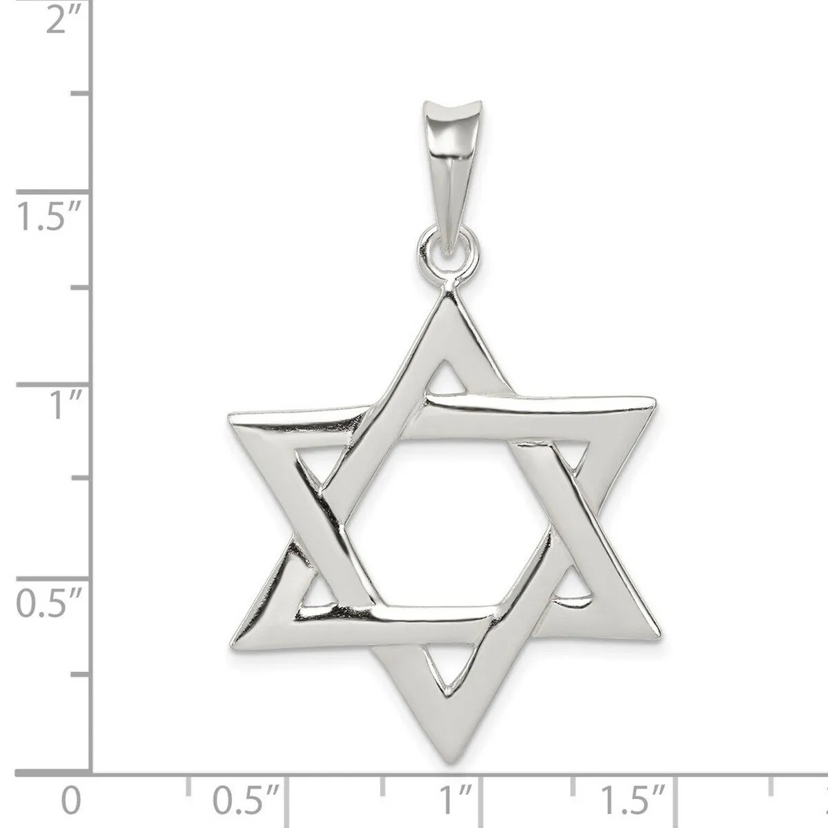 Curata 925 Sterling Silver 18" 46x29mm Extral Large Mens Star of David Pendant Necklace sold by Zulily product image thumbnail 2