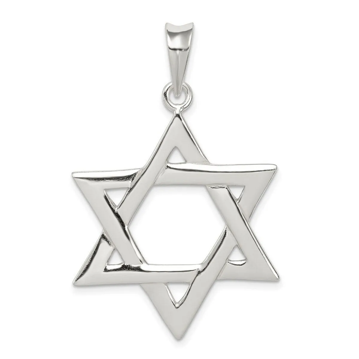 Curata 925 Sterling Silver 18" 46x29mm Extral Large Mens Star of David Pendant Necklace sold by Zulily