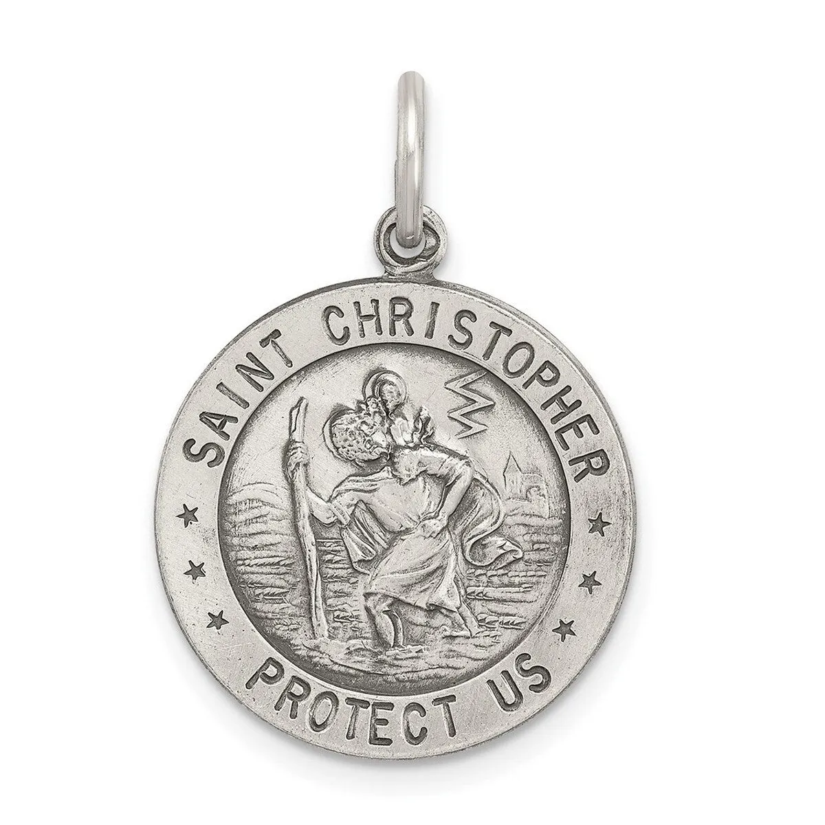 Curata 925 Sterling Silver 18" 23x18mm Soccer St.Christopher Medal Charm Pendant Necklace sold by Zulily product image thumbnail 5