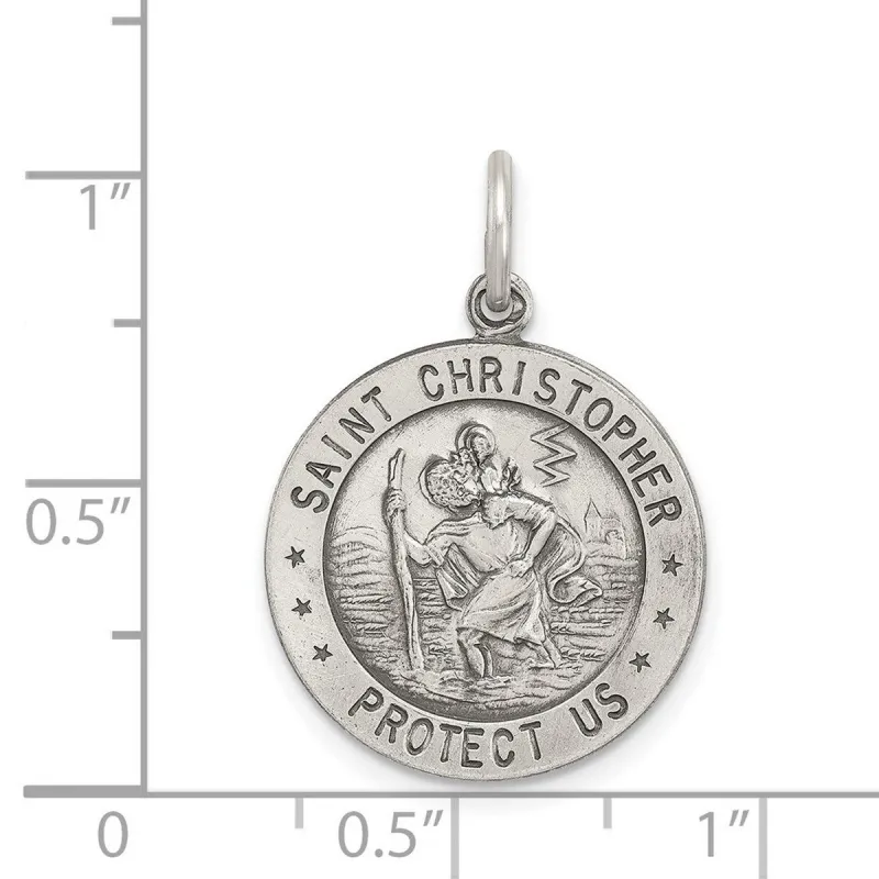 Curata 925 Sterling Silver 18" 23x18mm Soccer St.Christopher Medal Charm Pendant Necklace sold by Zulily