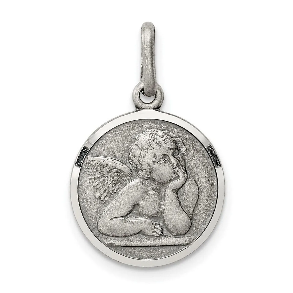 Curata 925 Sterling Silver 18" 20x15mm Antiqued Small Guardian Angel Medal Charm Necklace sold by Zulily
