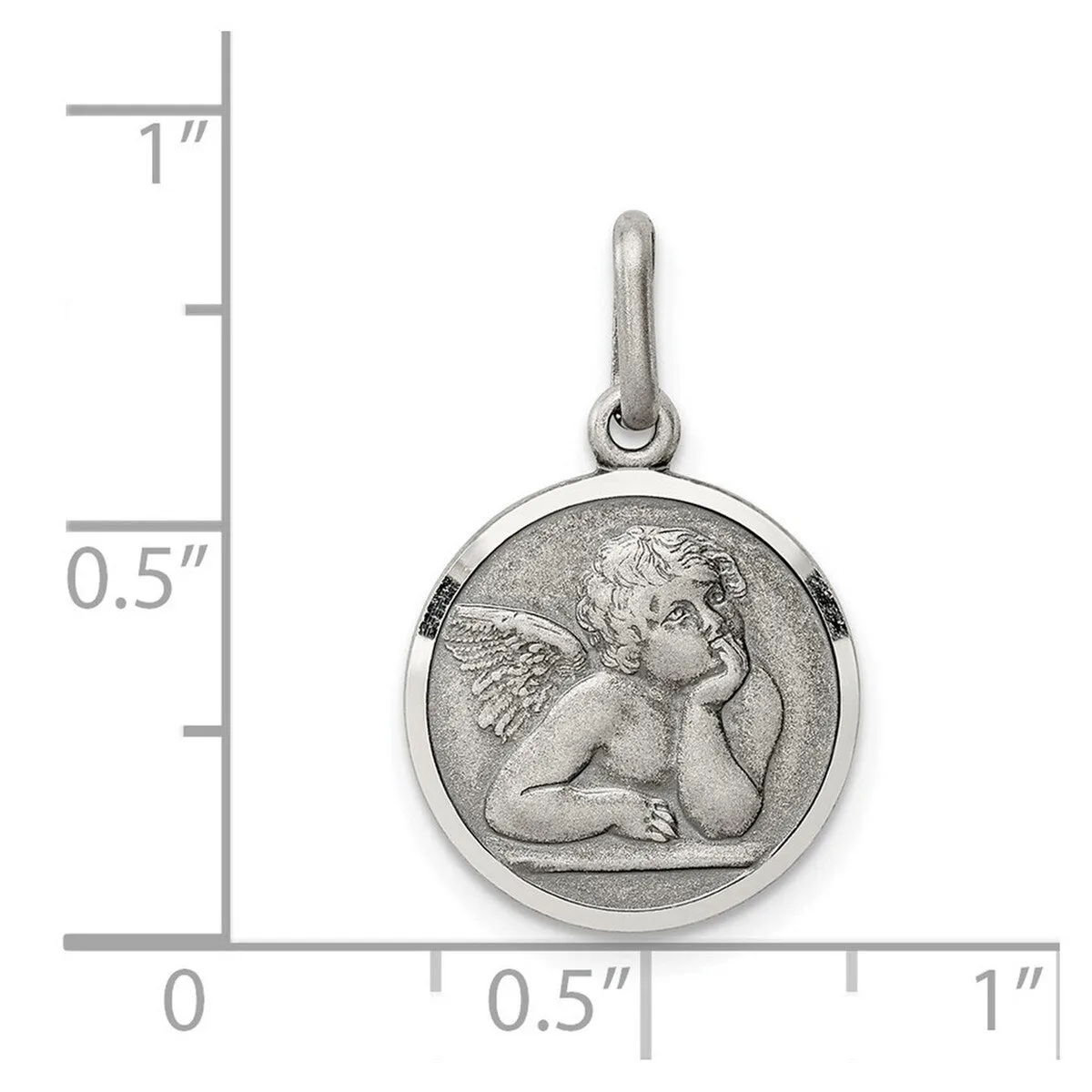 Curata 925 Sterling Silver 18" 20x15mm Antiqued Small Guardian Angel Medal Charm Necklace sold by Zulily product image thumbnail 2
