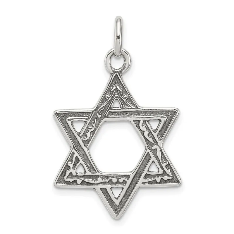 Curata 925 Sterling Silver 18" 28x20mm Judaica Star of David Charm Pendant Necklace sold by Zulily