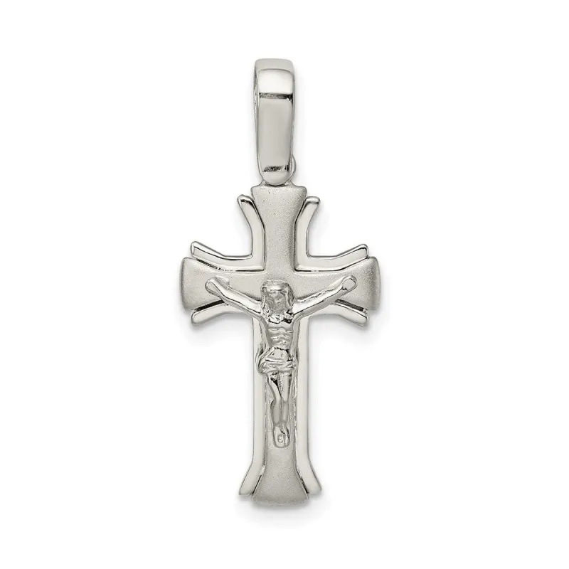 Curata 925 Sterling Silver 18" 13mmx21mm Satin Crucifix Pendant Necklace sold by Zulily