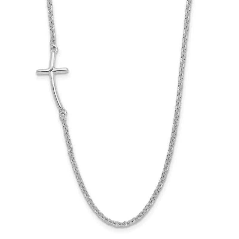 Curata 925 Sterling Silver 17" Small Off set Sideways Curved Necklace sold by Zulily