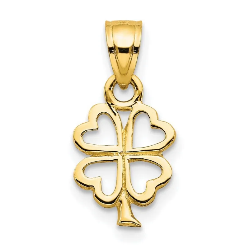 Curata 10k Yellow Gold 18" 16mm Heart Four Leaf Clover Charm Pendant Necklace sold by Zulily