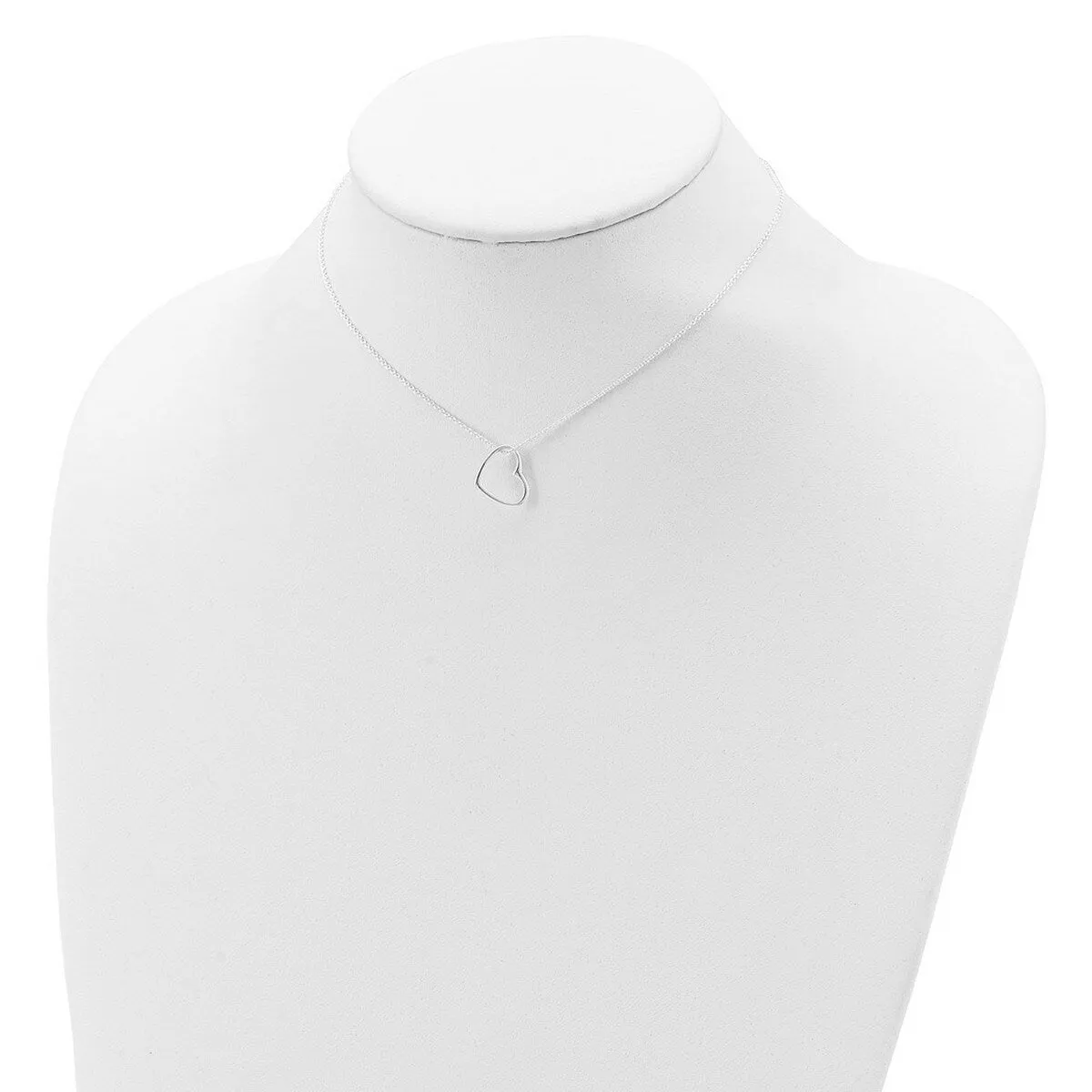 Curata 925 Sterling Silver 14 +2" Floating 15mm Open Heart Necklace - Choker sold by Zulily product image thumbnail 4