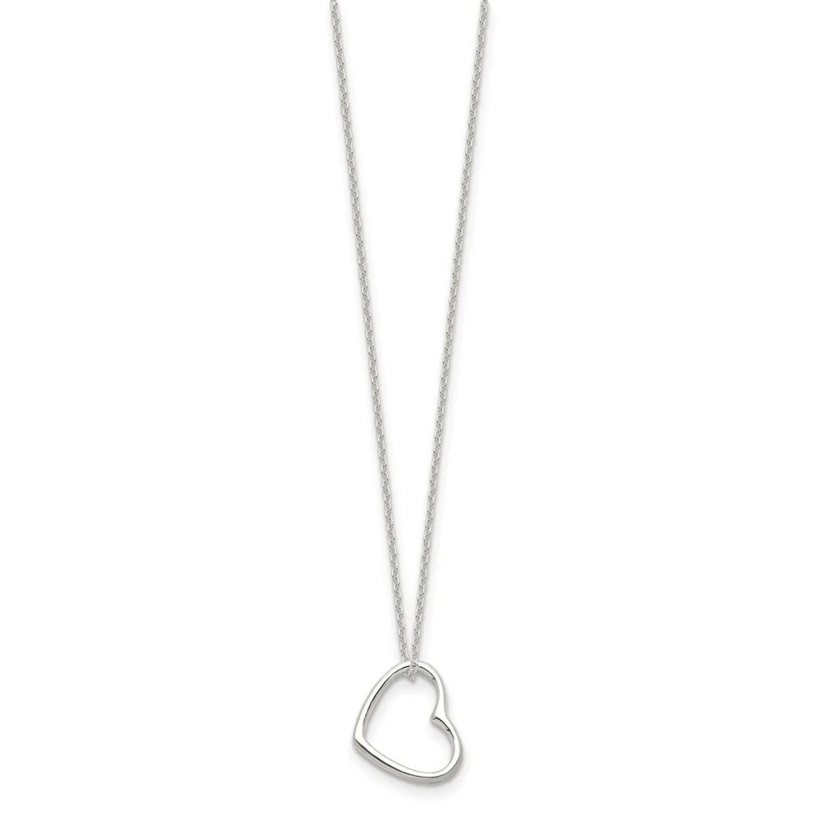 Curata 925 Sterling Silver 14 +2" Floating 15mm Open Heart Necklace - Choker sold by Zulily product image thumbnail 3