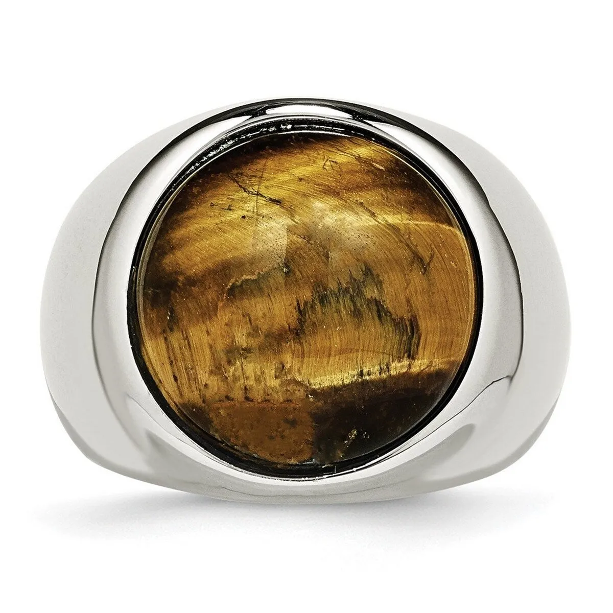 Curata Stainless Steel Mens Polished 4mm Tigers Eye Ring sold by Zulily product image thumbnail 5