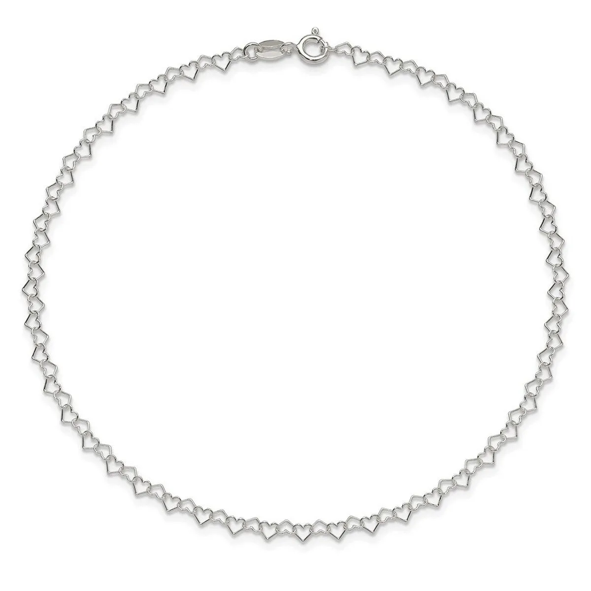 Curata 925 Sterling Silver 9" or 10" 3.5mm Heart Chain Anklet for Women sold by Zulily product image thumbnail 5