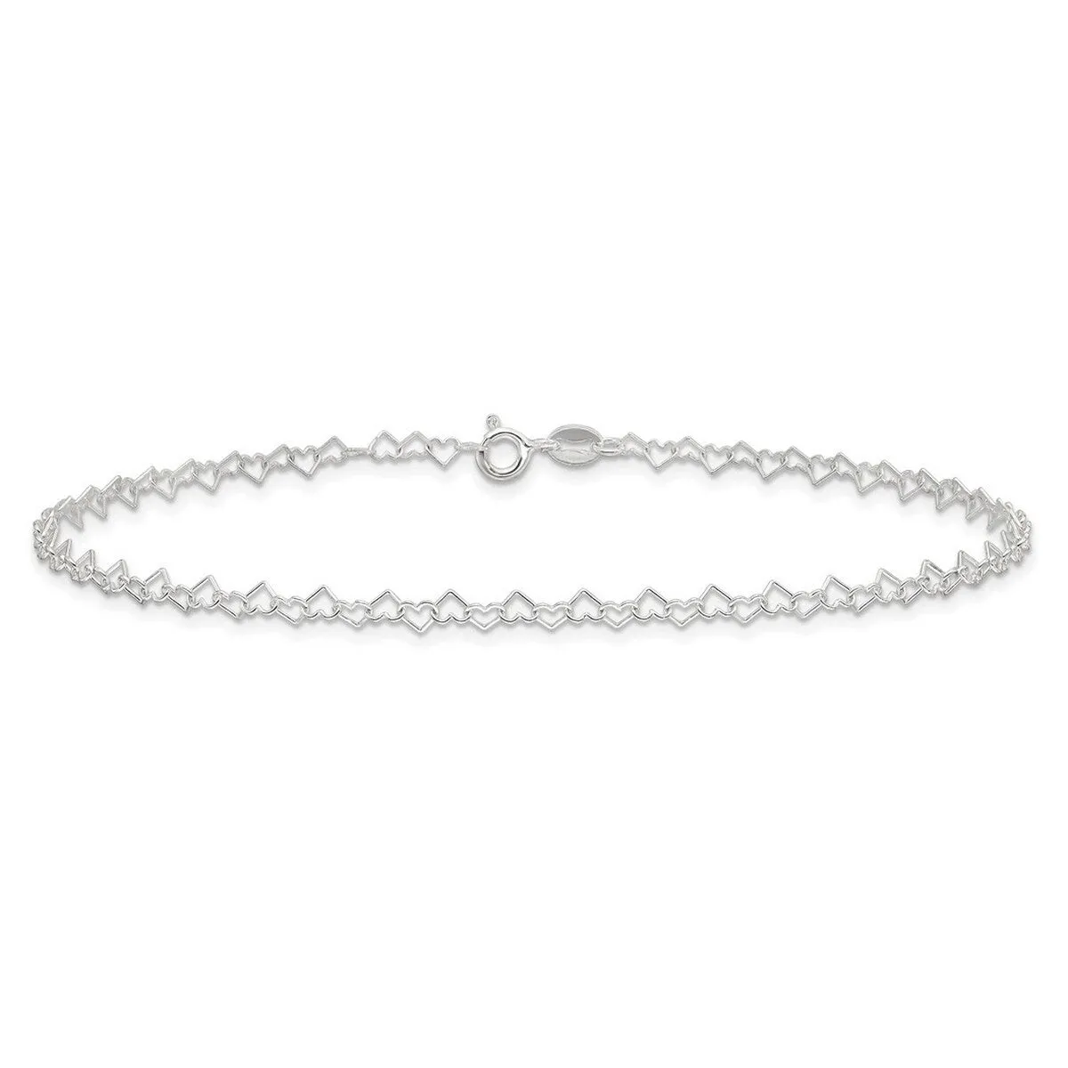 Curata 925 Sterling Silver 9" or 10" 3.5mm Heart Chain Anklet for Women sold by Zulily product image thumbnail 4