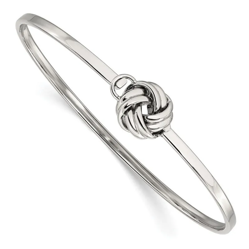 Curata Stainless Steel Polished Hook Love Knot Bangle Bracelet sold by Zulily