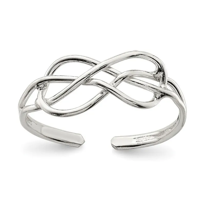 Curata 925 Sterling Silver Solid Open Celtic Knot Adjustable Toe Ring sold by Zulily