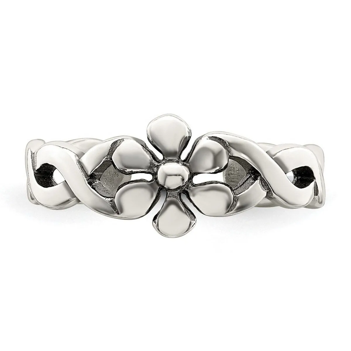 Curata 925 Sterling Silver Polished Daisy Adjustable Toe Ring for Women sold by Zulily product image thumbnail 4