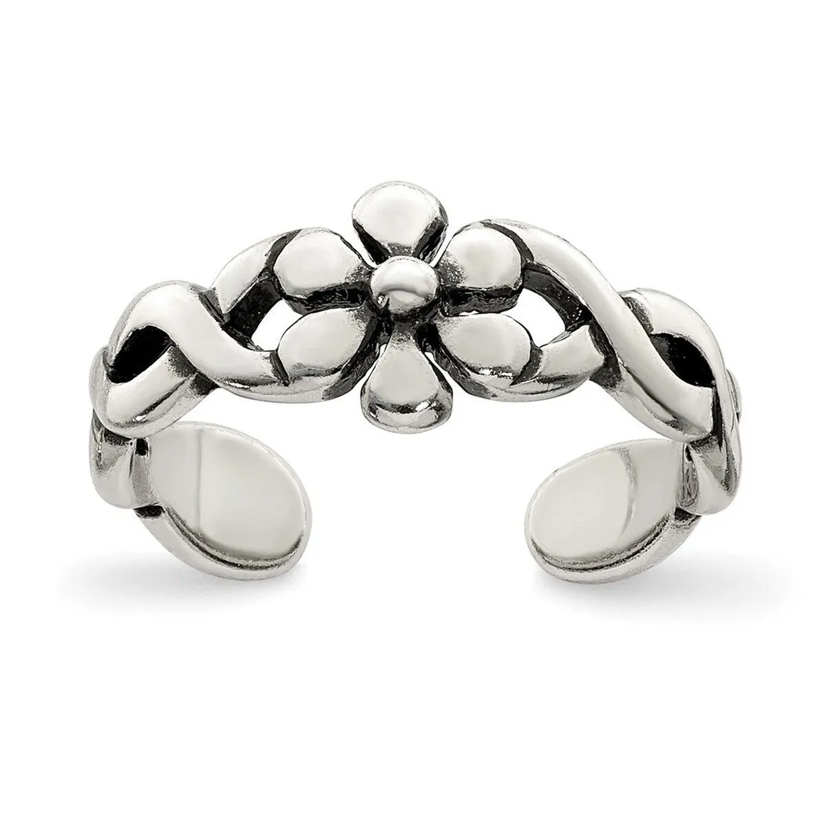 Curata 925 Sterling Silver Polished Daisy Adjustable Toe Ring for Women sold by Zulily