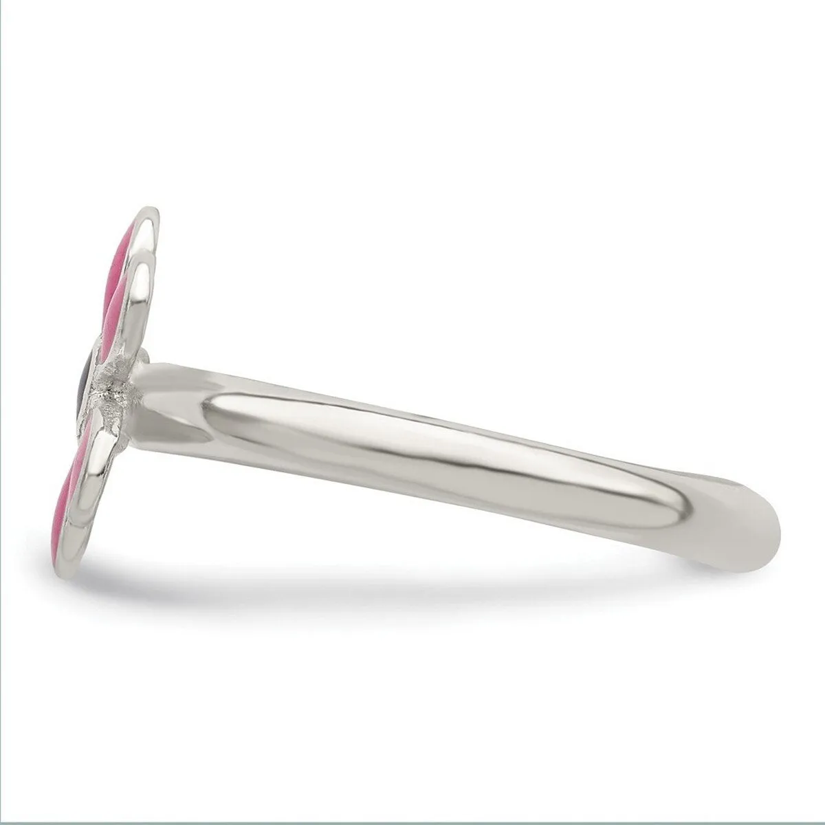 Curata 925 Sterling Silver Solid Pink Enameled Daisy Adjustable Toe Ring sold by Zulily product image thumbnail 4