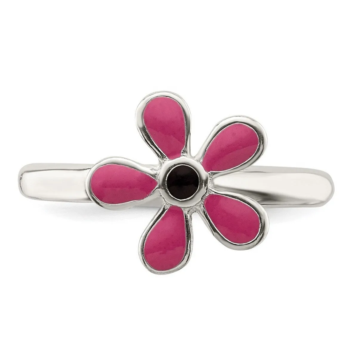 Curata 925 Sterling Silver Solid Pink Enameled Daisy Adjustable Toe Ring sold by Zulily product image thumbnail 5