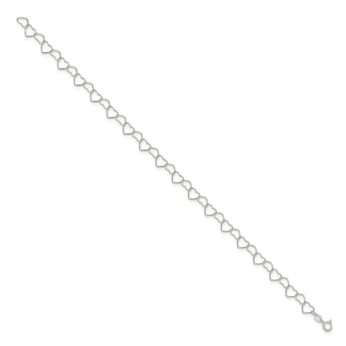 Curata 925 Sterling Silver 9" or 10" 7mm Fancy Heart Link Anklet for Women sold by Zulily product image thumbnail 3