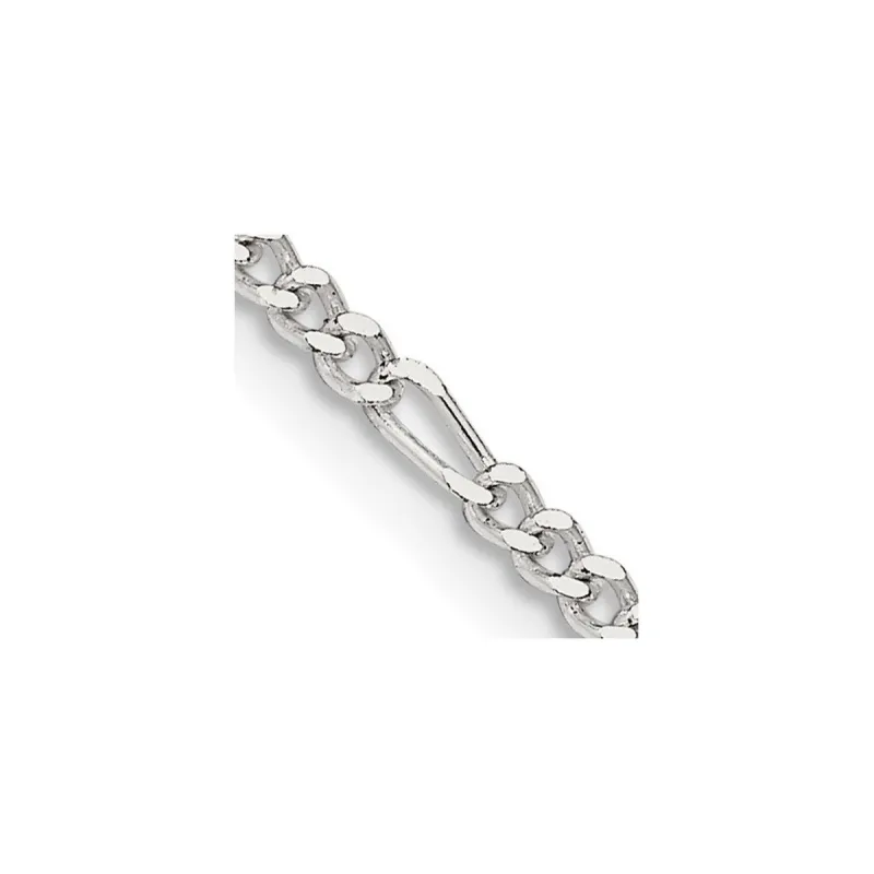 Curata 925 Sterling Silver 10" Polished 2.25mm Figaro Chain Anklet sold by Zulily