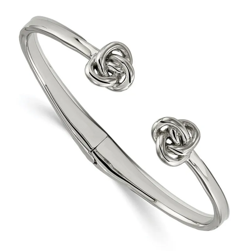 Curata Stainless Steel Polished 7mm Knot Cuff Bangle Bracelet sold by Zulily